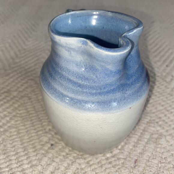 Vintage Studio Art Pottery Pitcher Signed Hand Thrown Stoneware 5" - Picture 6 of 11